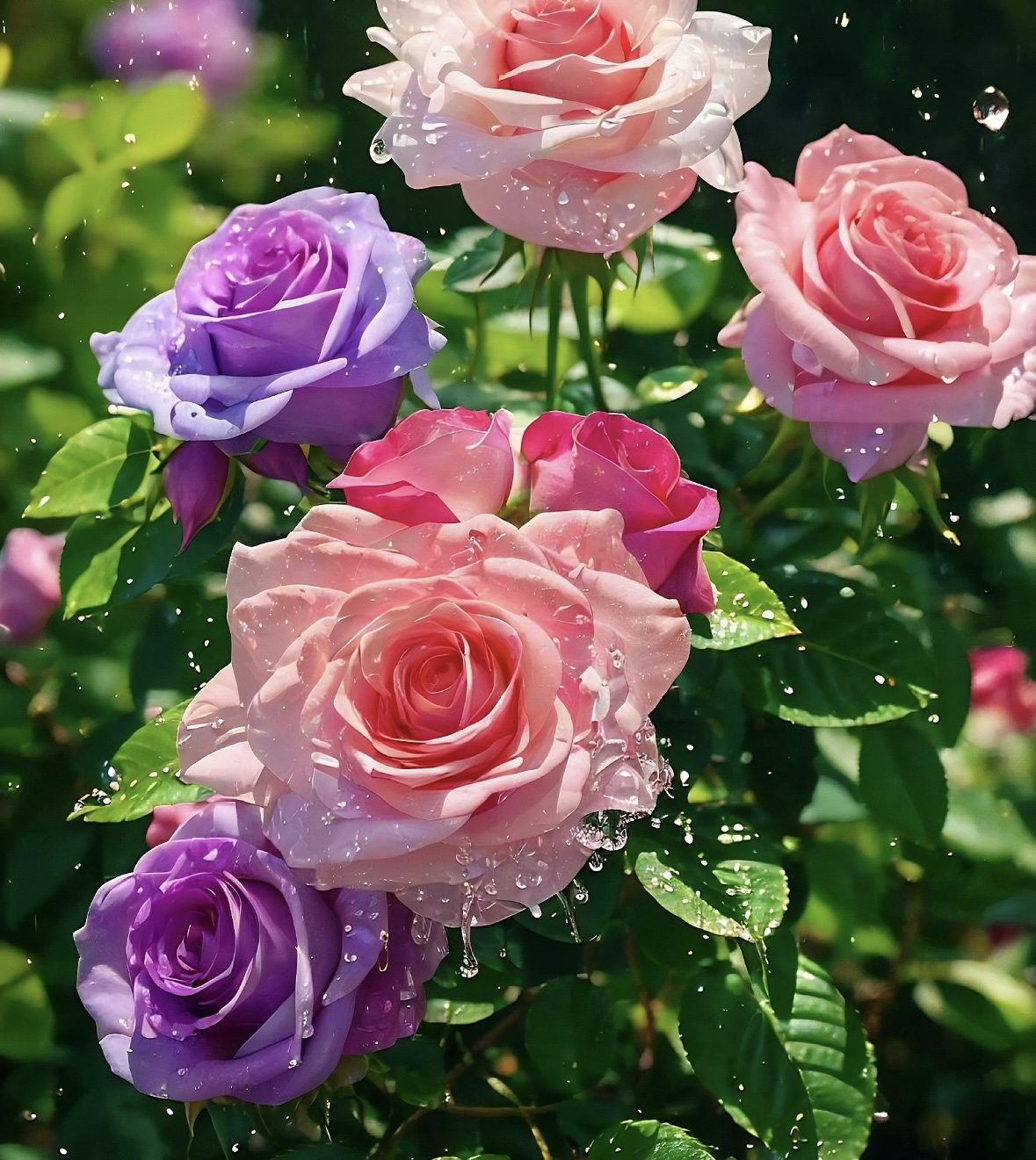 【混色月季】2～3个颜色品种四季开花阳台庭院花苞发货好养种植