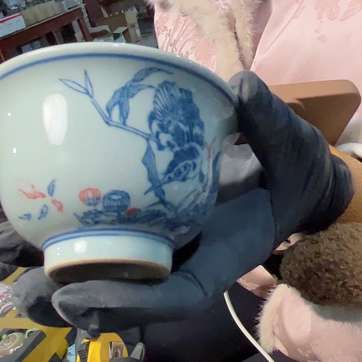 摆件陶景德镇高温瓷压手杯