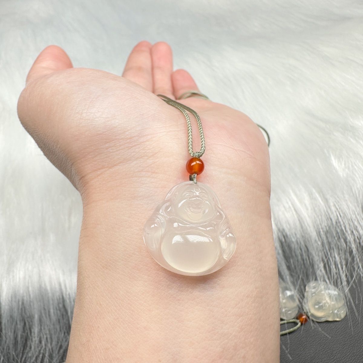 天然冰料玛瑙玉髓国风简约女士小吊坠