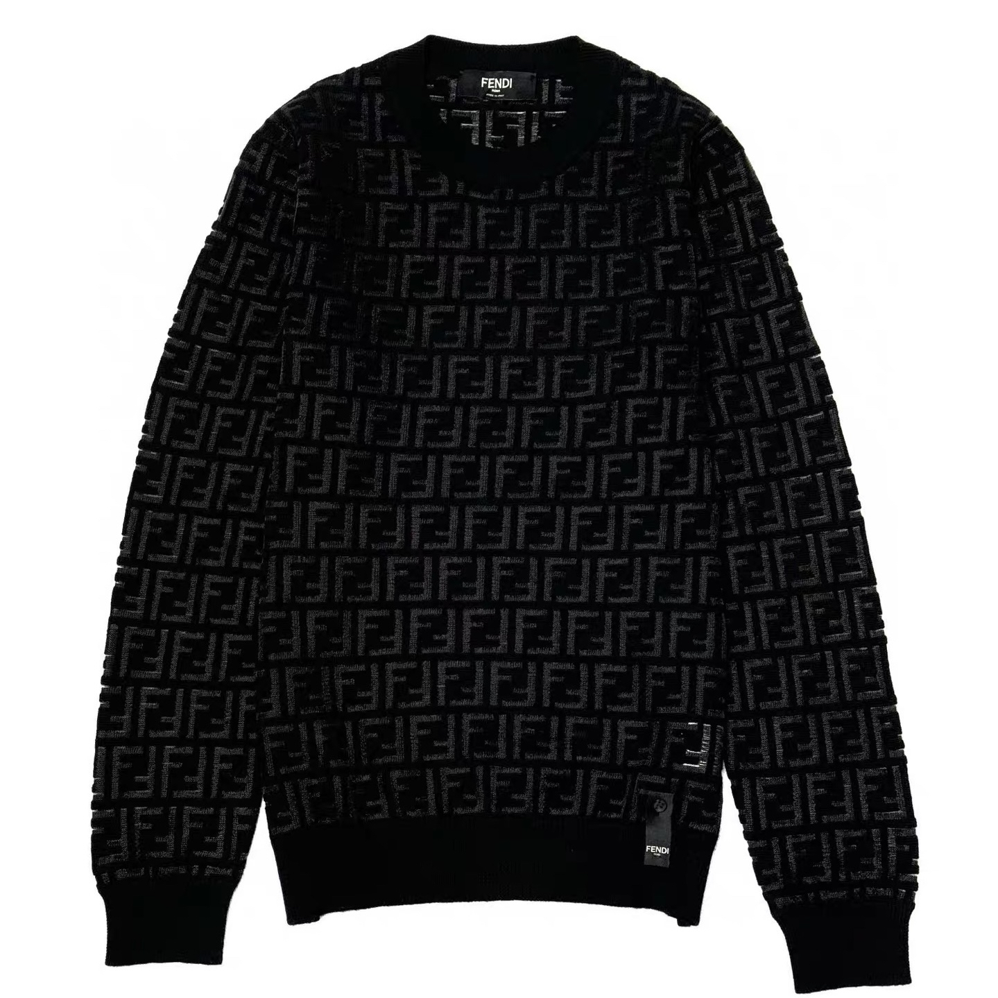 未使用 FENDI/芬迪 暗纹满印针织衫/56码/全新/价13700