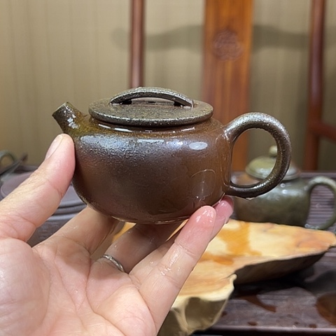戬谷龙窑坭兴陶柴烧茶壶
