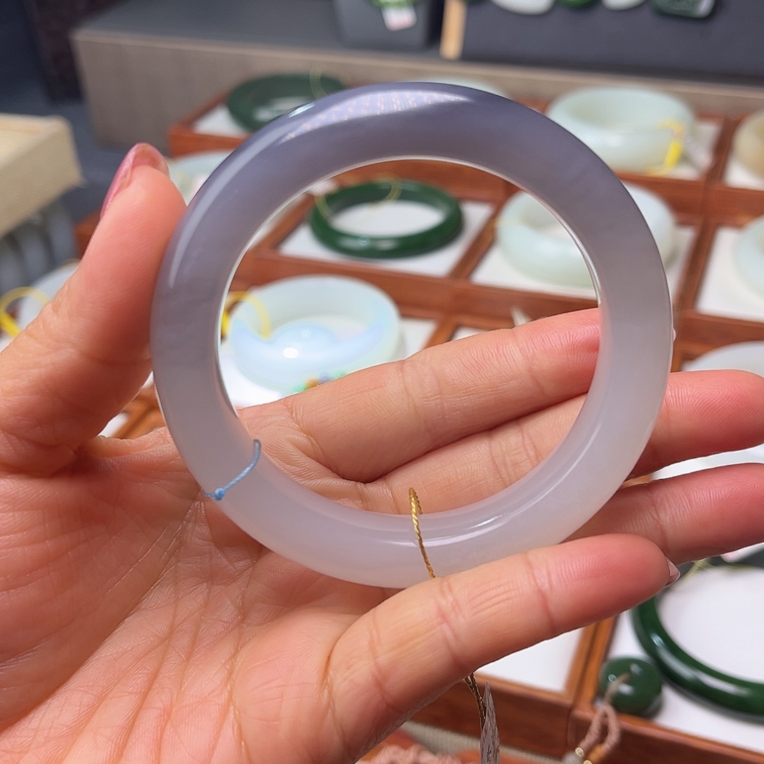 和田玉未镶嵌手镯57.8