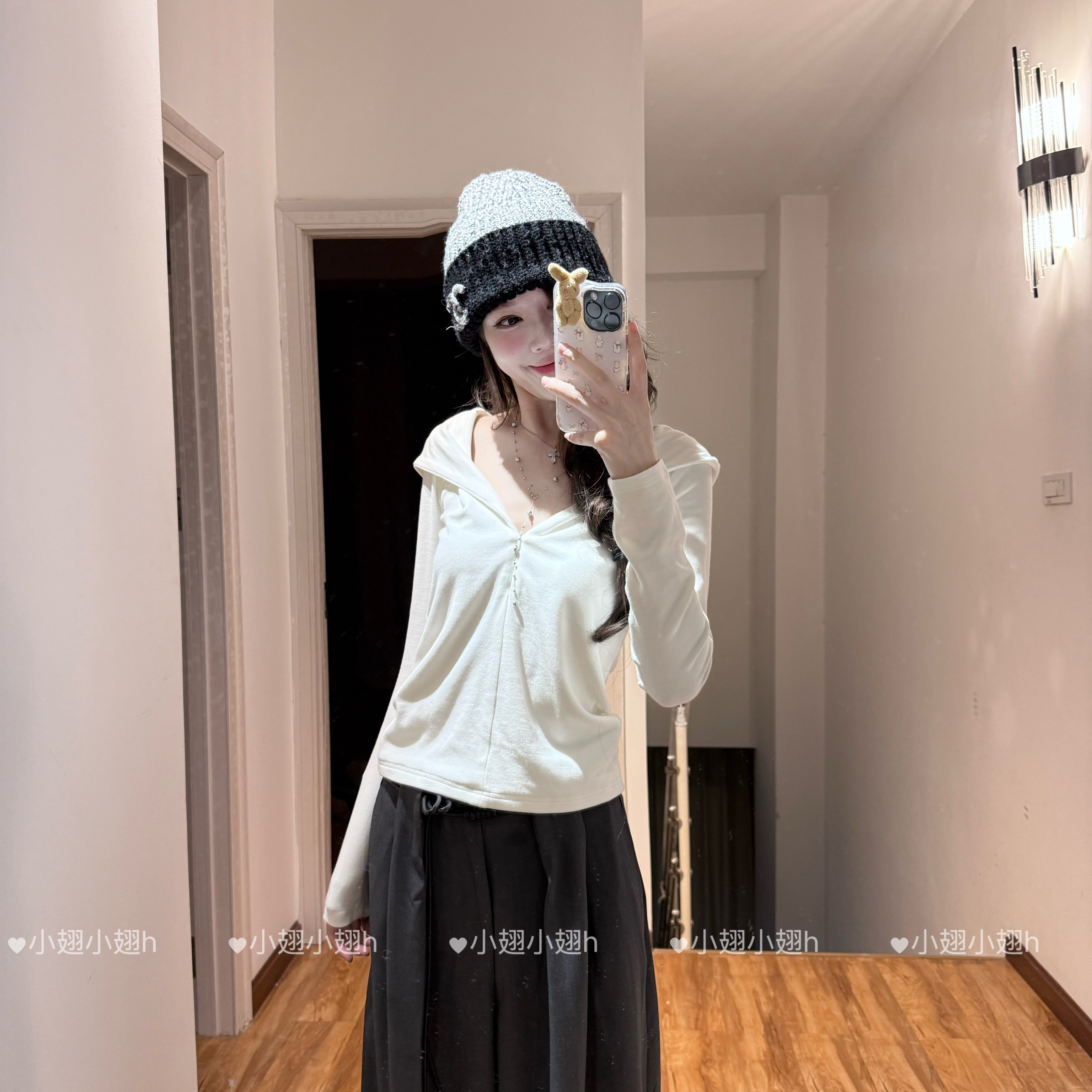 小翅服饰  连帽拉链双层休闲卫衣显瘦上衣