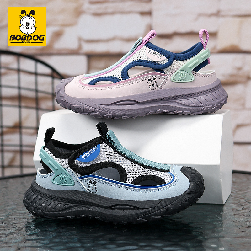 巴布豆儿童鞋2025夏季新款透气镂空女童凉鞋4-12岁男童软底运动鞋