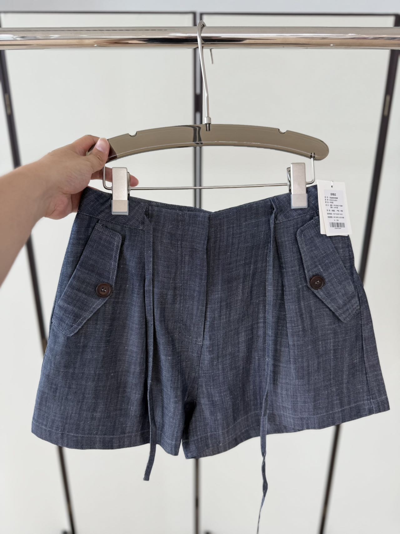 衣咖正品 天丝亚麻短裤