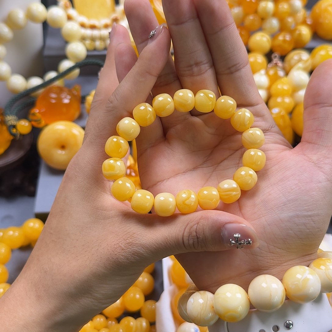 琥珀珠宝奇石未镶嵌同料老型12mm