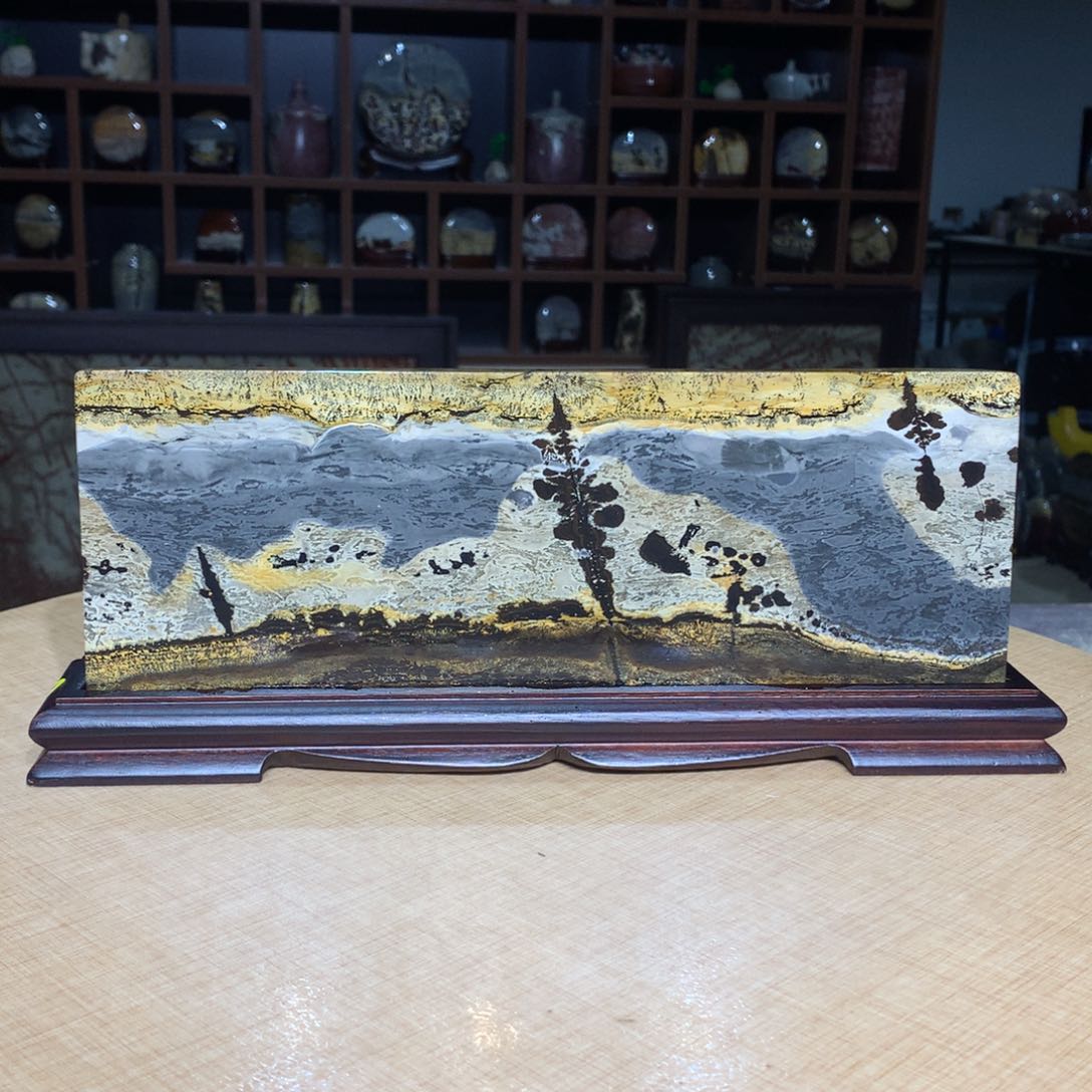 紫砂，广西国画石摆件，收藏观赏