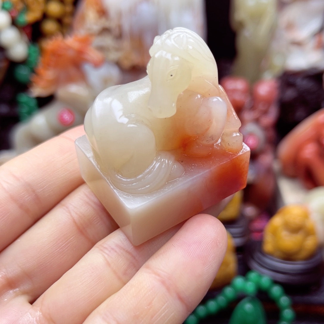 寿山石一马当先印章