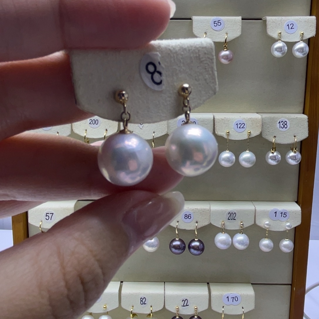 淡水珍珠耳饰银S925镶嵌