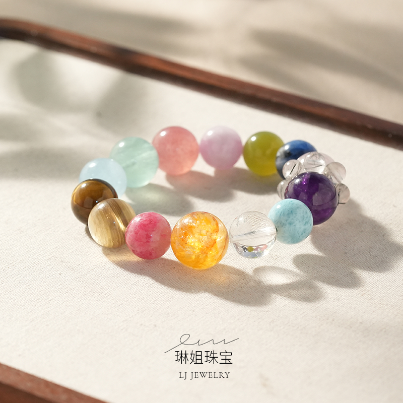 【琳姐甄选】天然水晶手串女款手链单圈设计款单圈小众时尚饰品珠宝