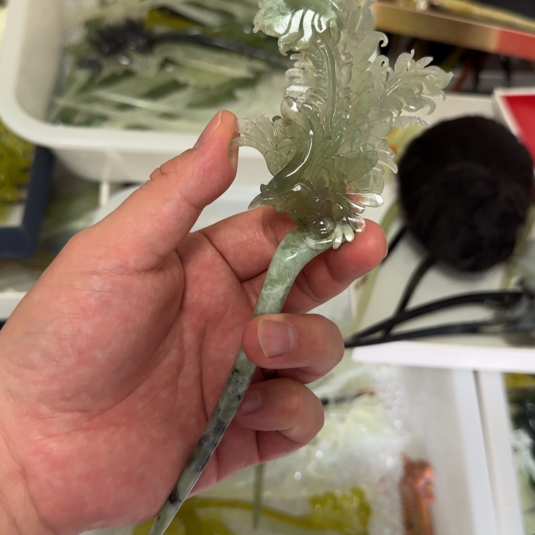 岫玉发饰未镶嵌岫玉发簪就是好看