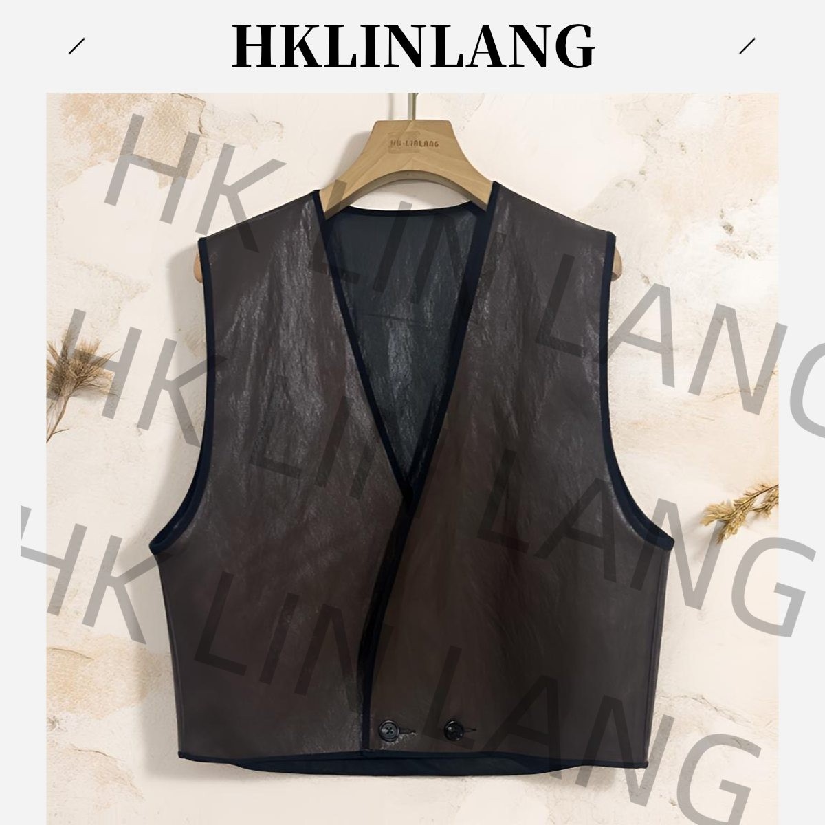 香港LinLang伦哥私定 I老钱风女装贵气双面穿马甲2835#