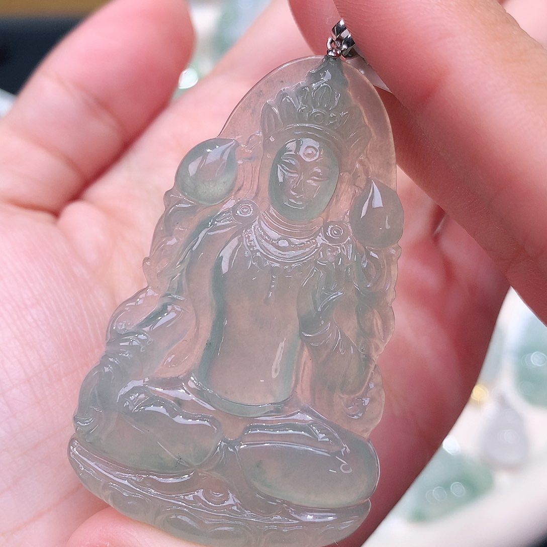 颈饰18K金镶嵌翡翠53.2-33.4-5