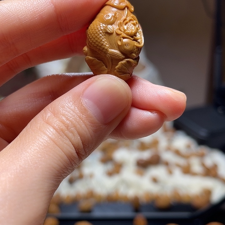 吊坠橄榄核橄榄 荷花鱼