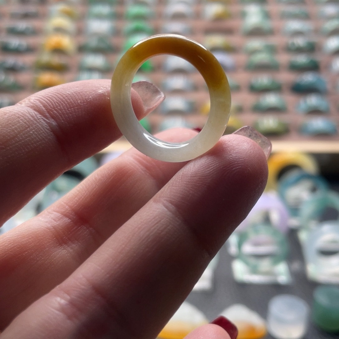 翡翠戒指未镶嵌戒指15.5