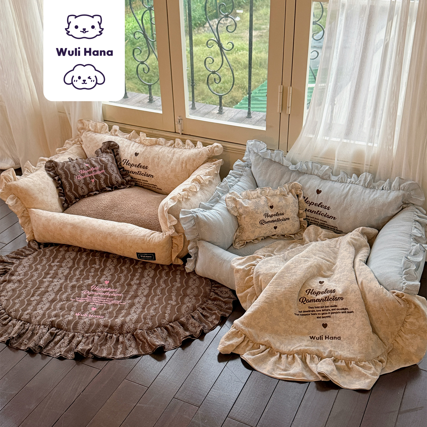 WuliHana宠物窝狗窝垫可拆洗猫窝冬季沙发碎花公主恒温面料