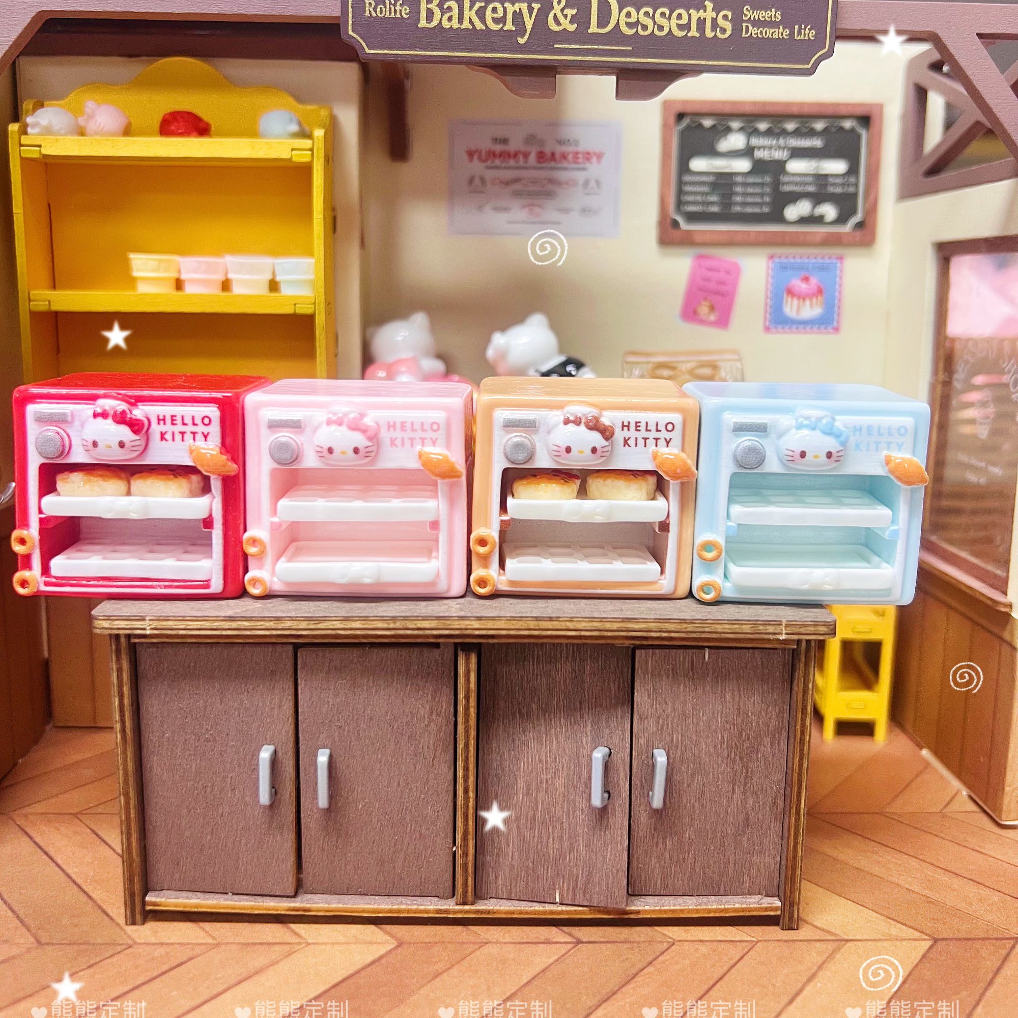 熊熊定制-Kt 烤面包机4件套  系列DIY树脂卡通/食完/仿真摆件