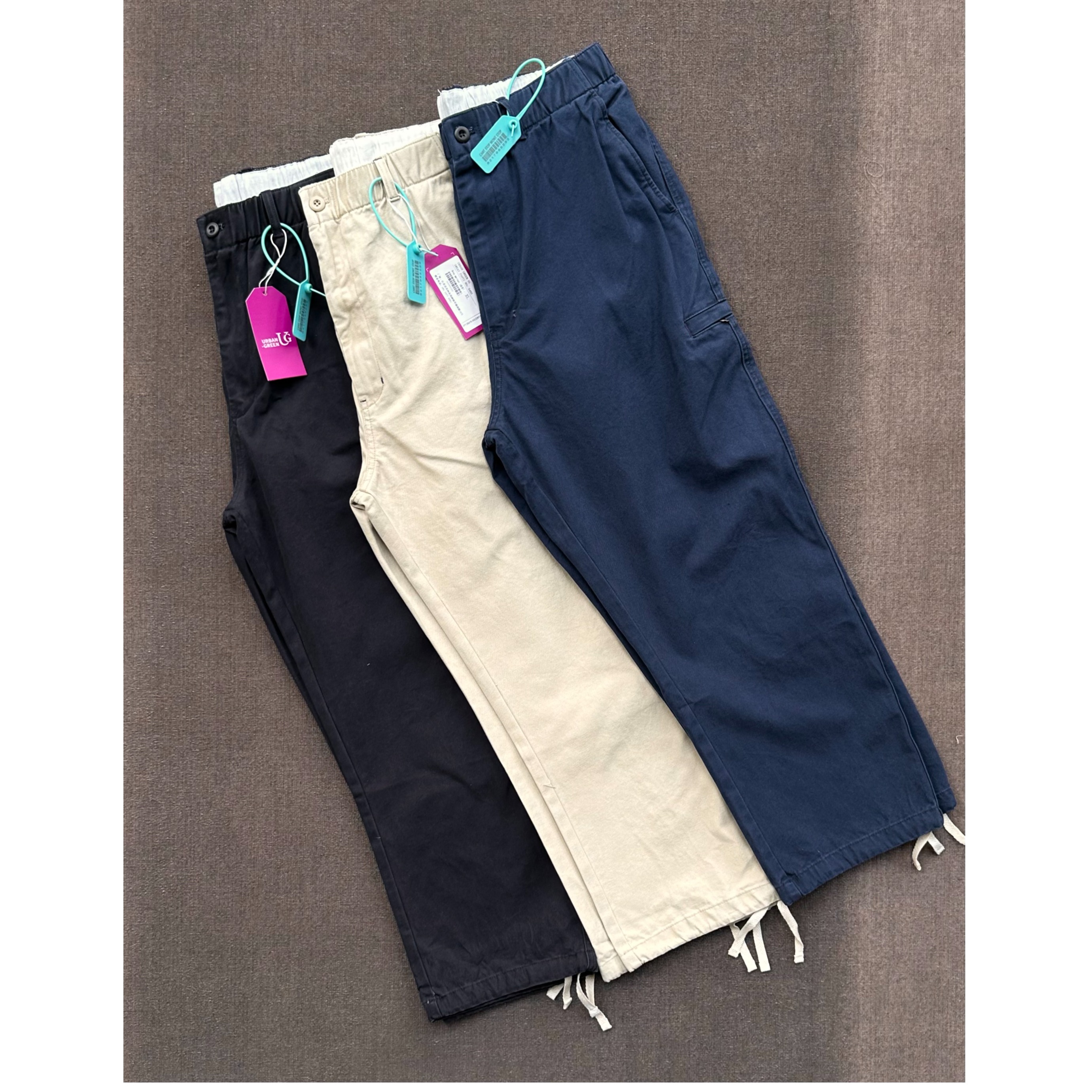 日系休闲工装裤裤脚抽绳宽松男士春秋休闲裤直筒5402