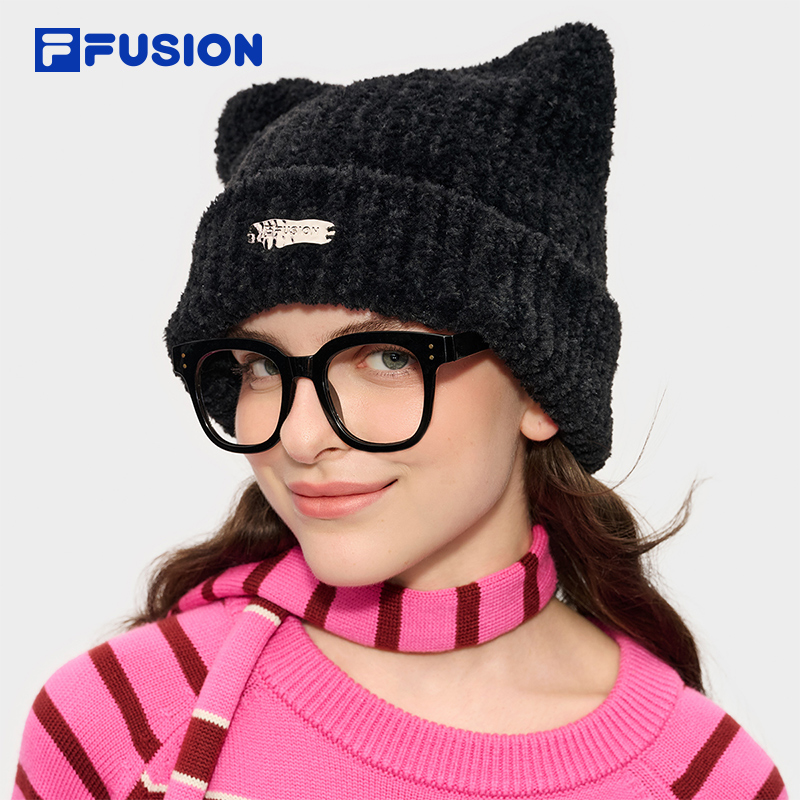 斐乐无檐女毛线帽翻边檐针织帽运动帽保暖帽防风滑雪T13U542212