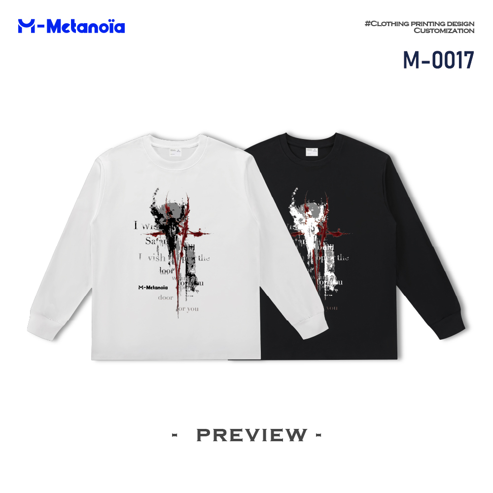 Metanoia【撒旦】数码直喷纯棉重磅宽松版印花T恤百搭潮流长袖