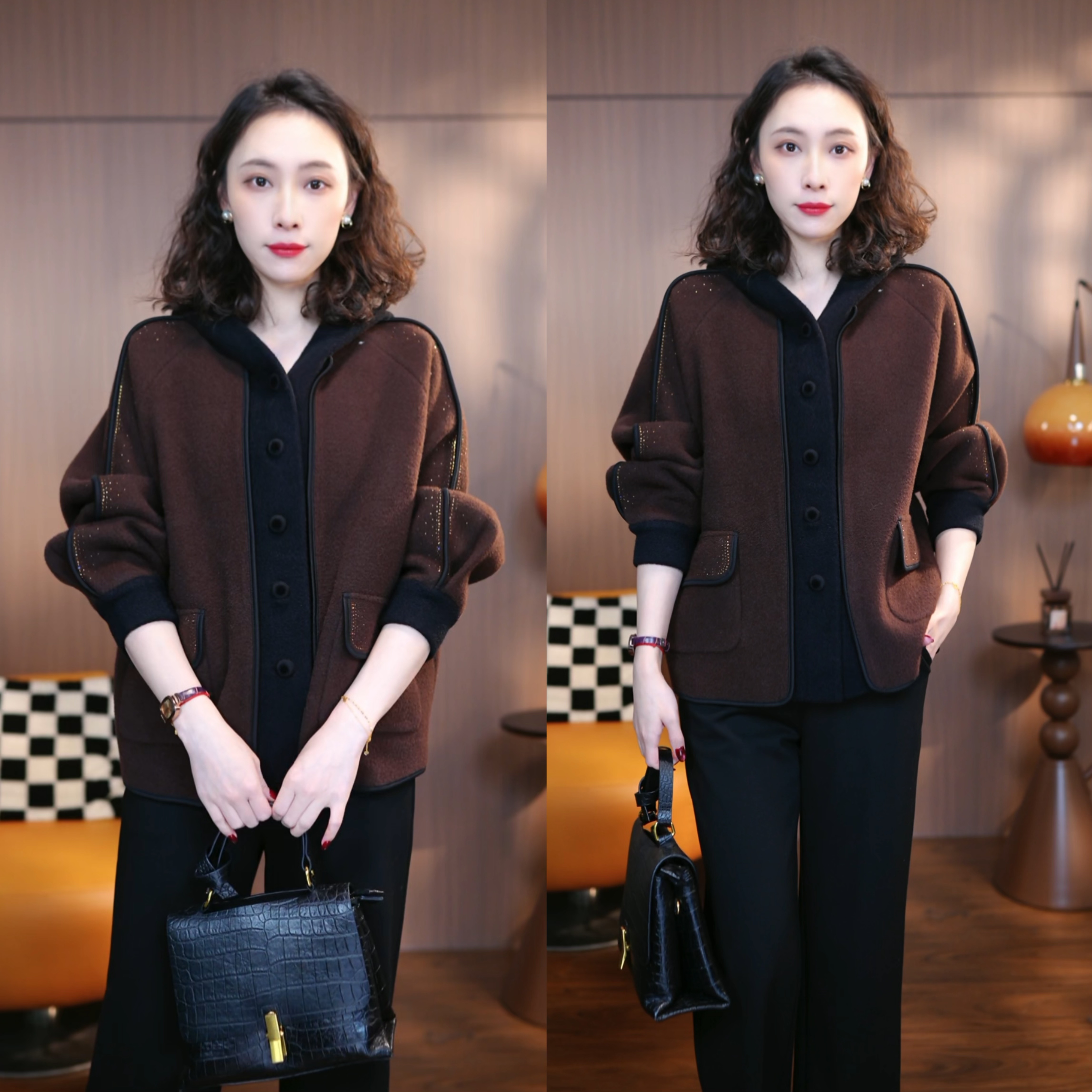 暖际线-秋冬保暖时尚显瘦外套百搭洋气大码针织宽松厚款长袖