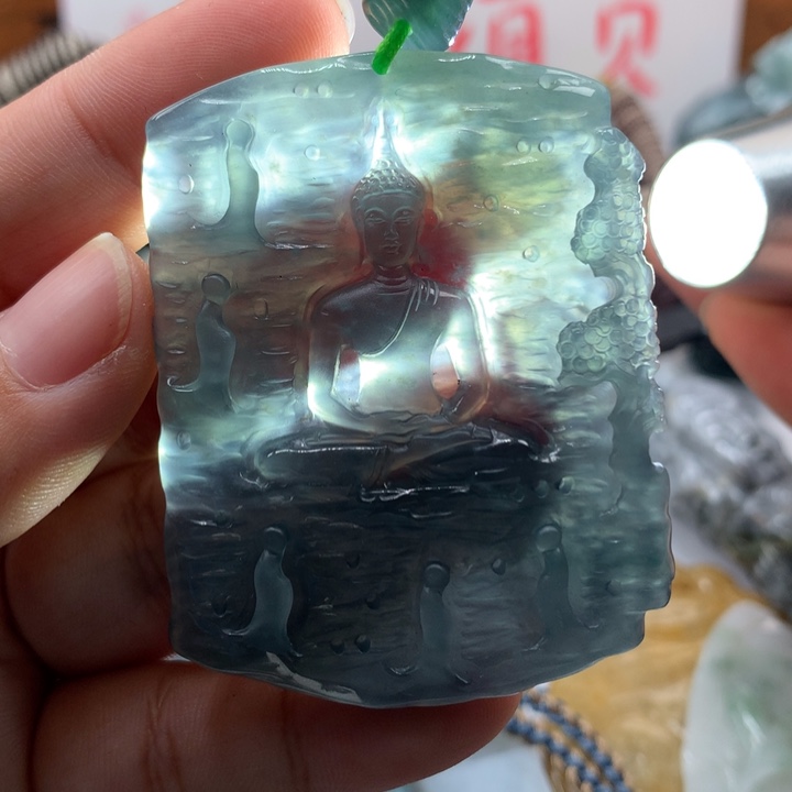 翡翠颈饰未镶嵌保真天然A货翡翠