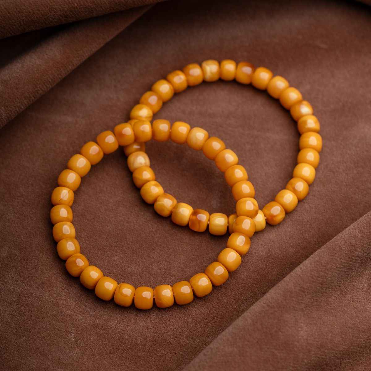 鸡油黄老蜜蜡7*5mm老型珠单圈手串天然珠宝轻奢（多样性发其一）