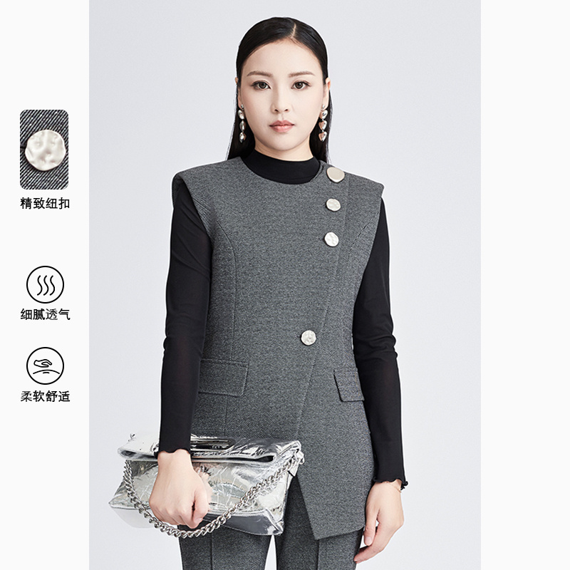 米娜精选挺括有型叠穿高级时尚马甲A710AM09983