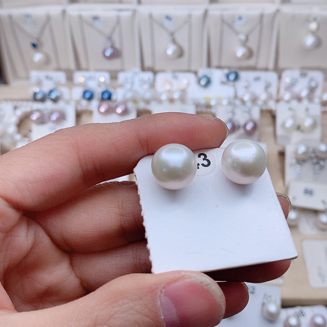 银S925镶嵌12.5淡水珍珠