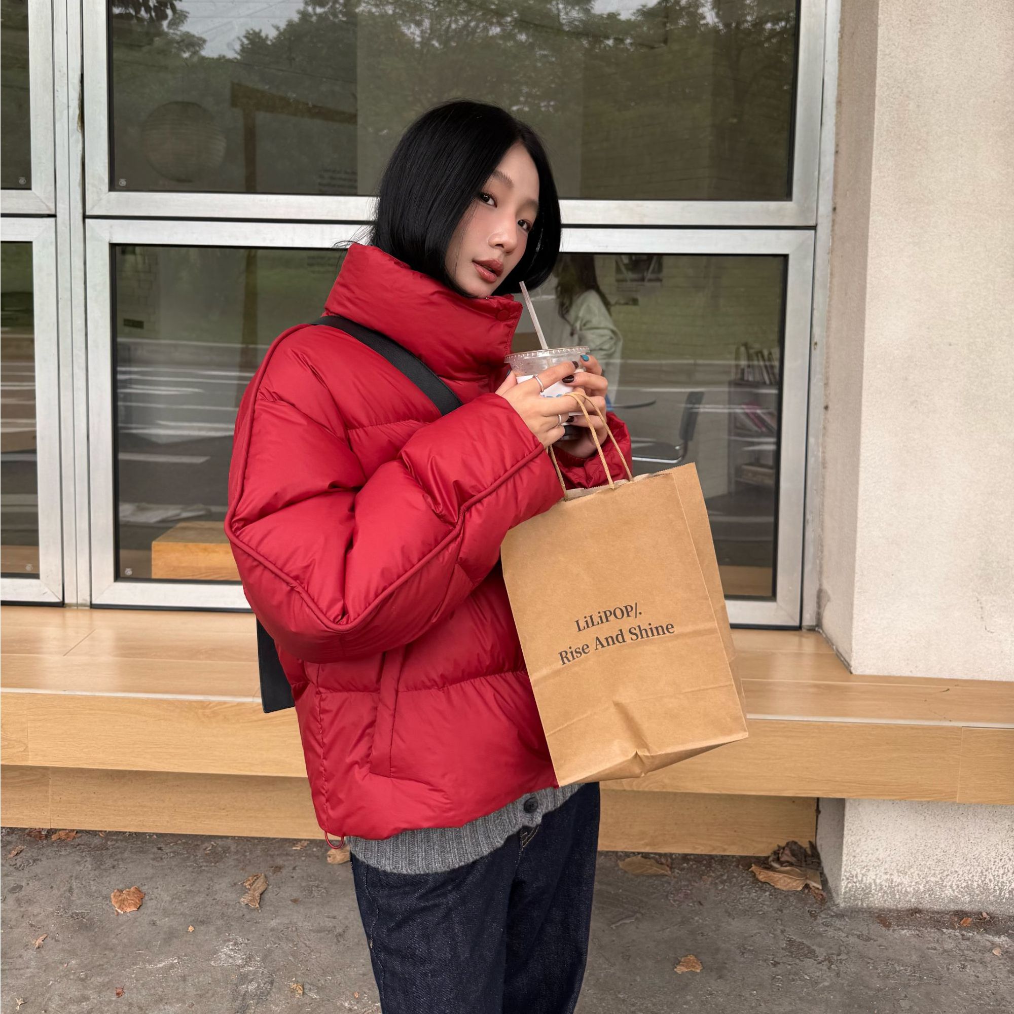 逸语IN choose u笑笑家2025冬季加厚保暖90白鸭绒立领羽绒服85776