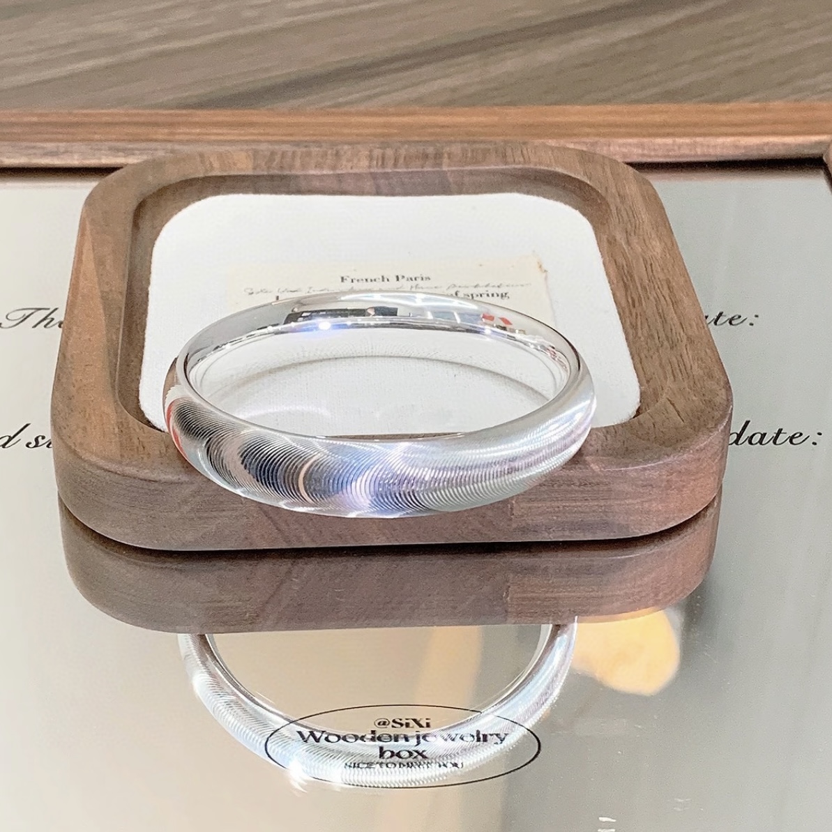 足银手镯 【8mm猫眼轮胎手镯】足银999纯手工经典复古精美