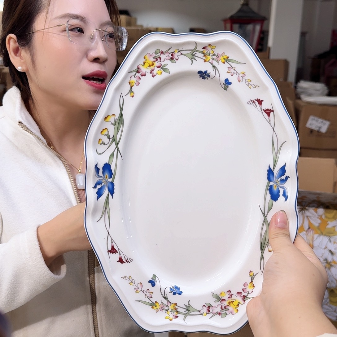 骨瓷12英寸鱼盘30*21cm一个
