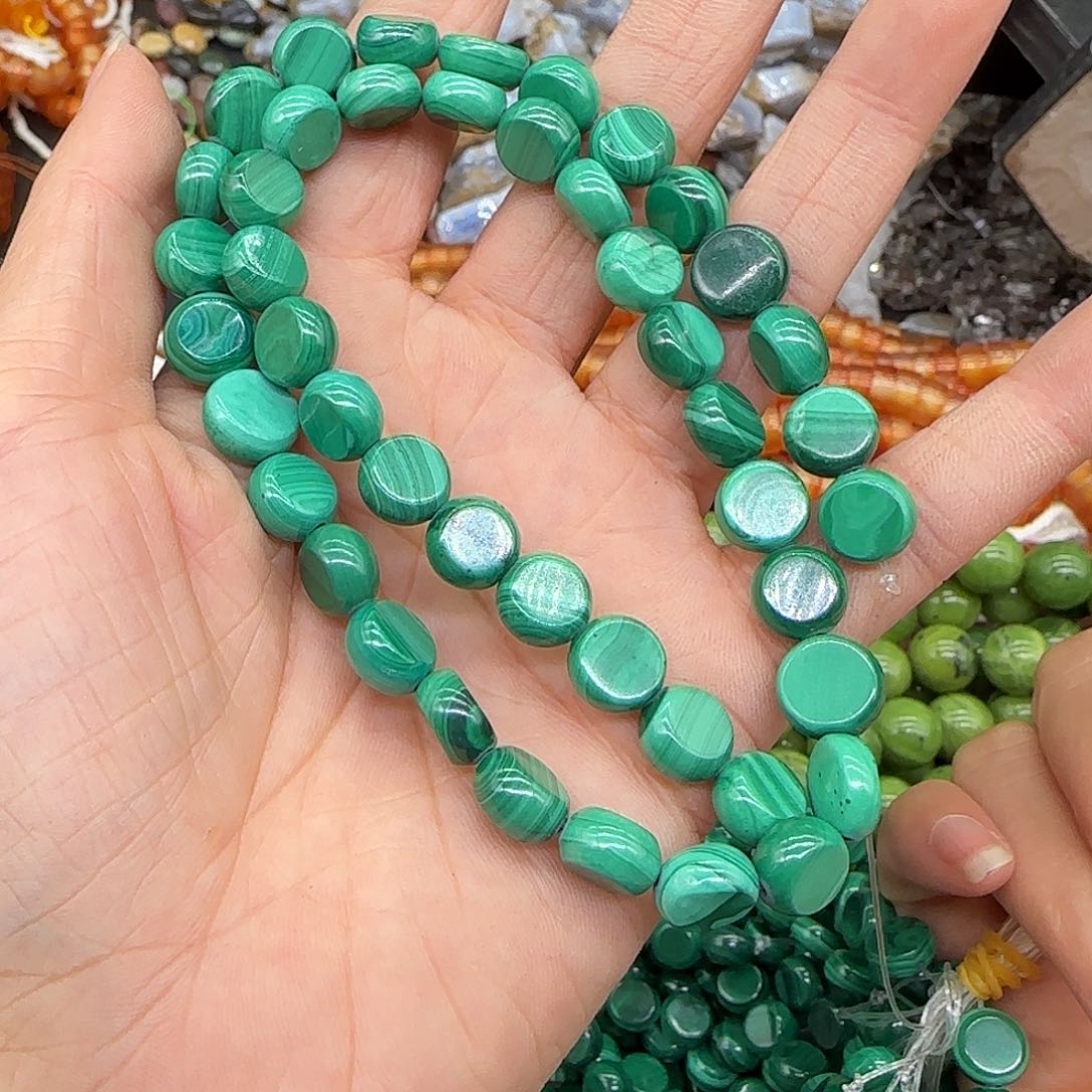 晴***里玛瑙/玉髓合金珠宝半成品孔雀石卡9拍两64发一条