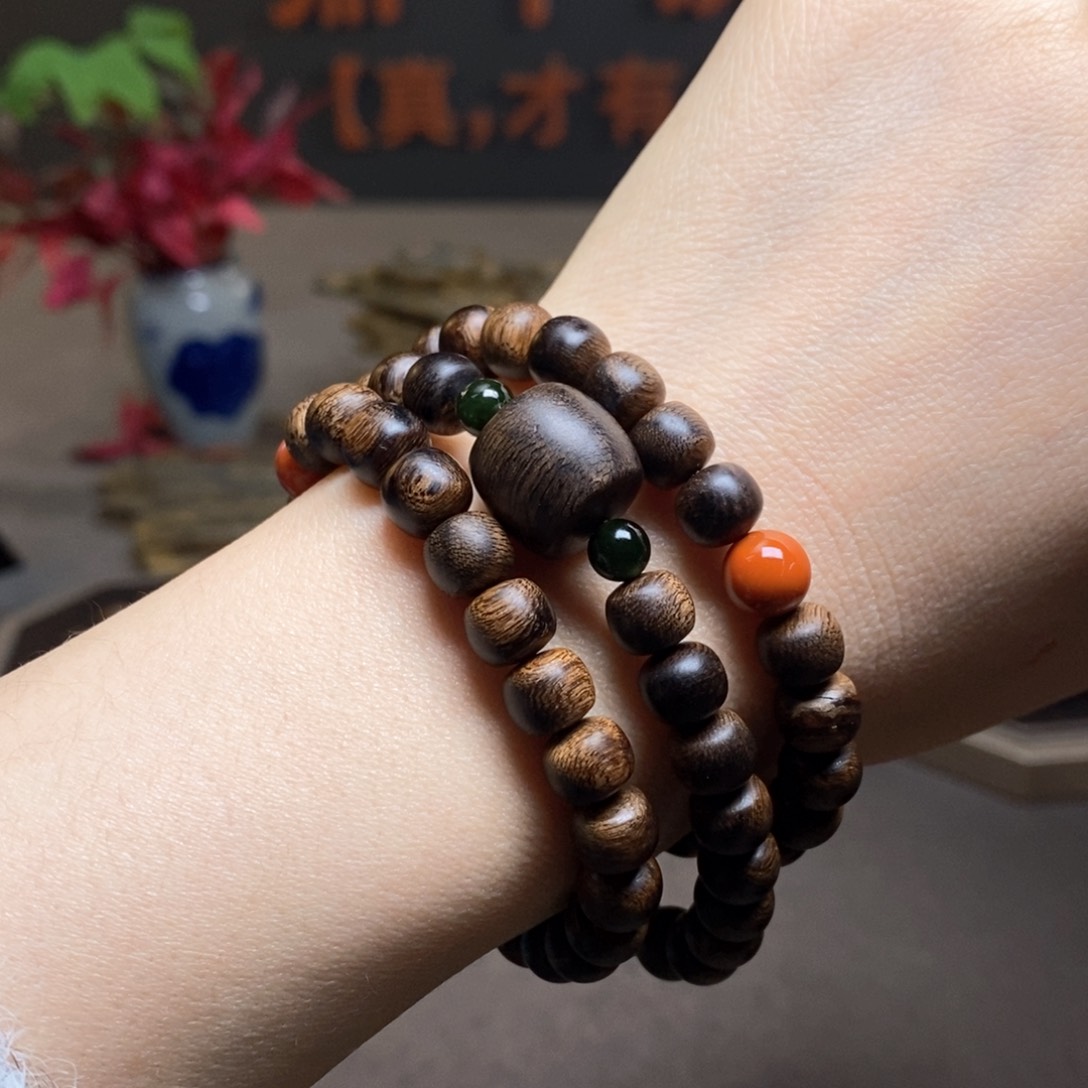 沉香手串越南芽庄紫棋瘤疤0.6×0.8