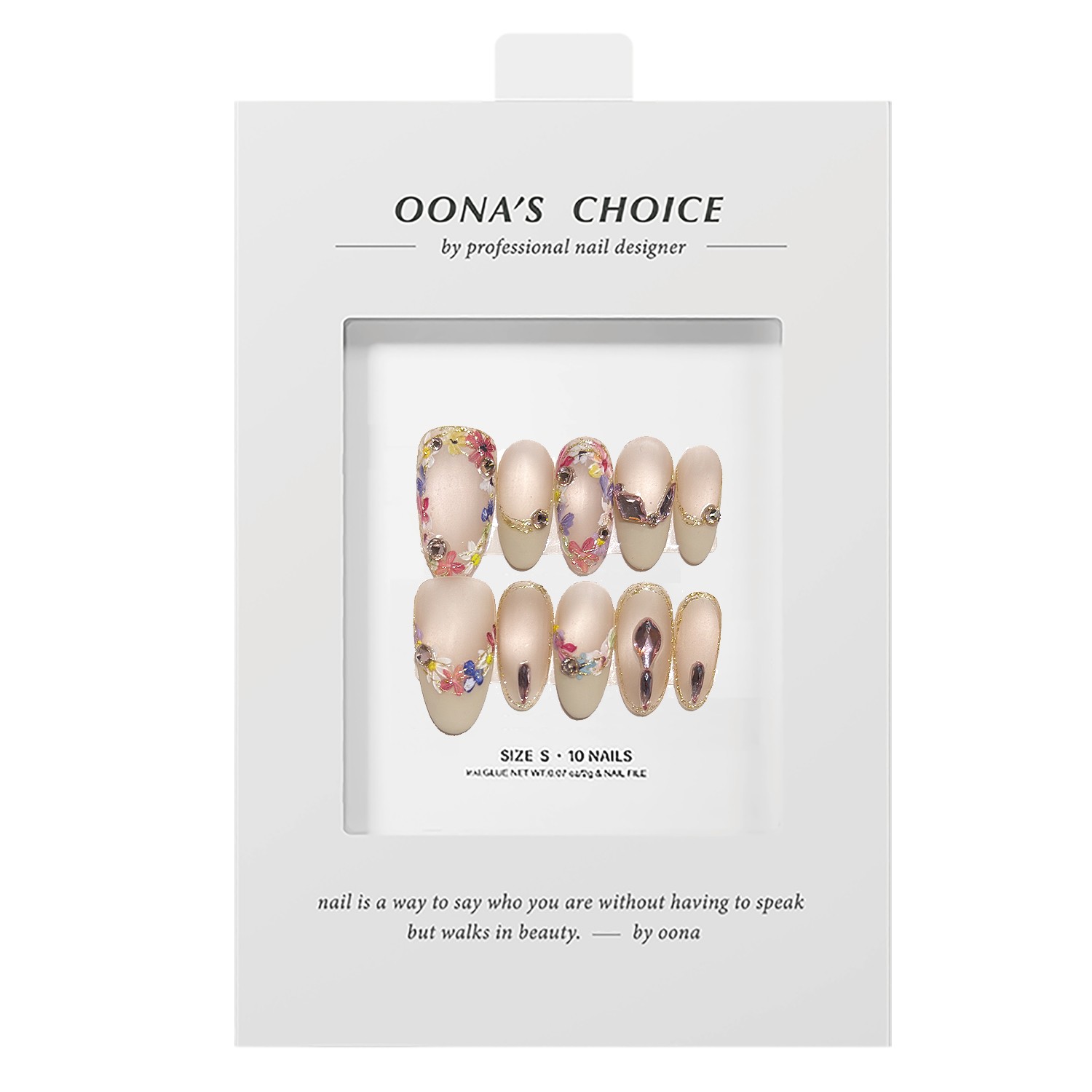 【发发】春夏全华钻设计师款花花法式杏仁美甲明媚元气度假款穿戴甲