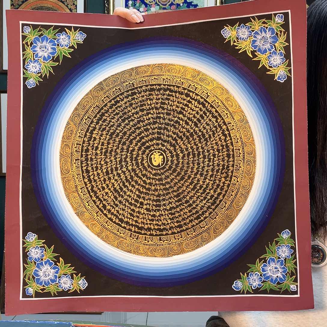 卷轴画手绘唐卡六字50厘米