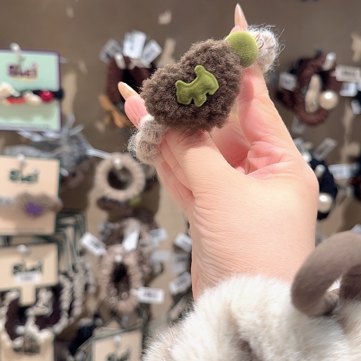 布艺非金属咖绿色狗电话线