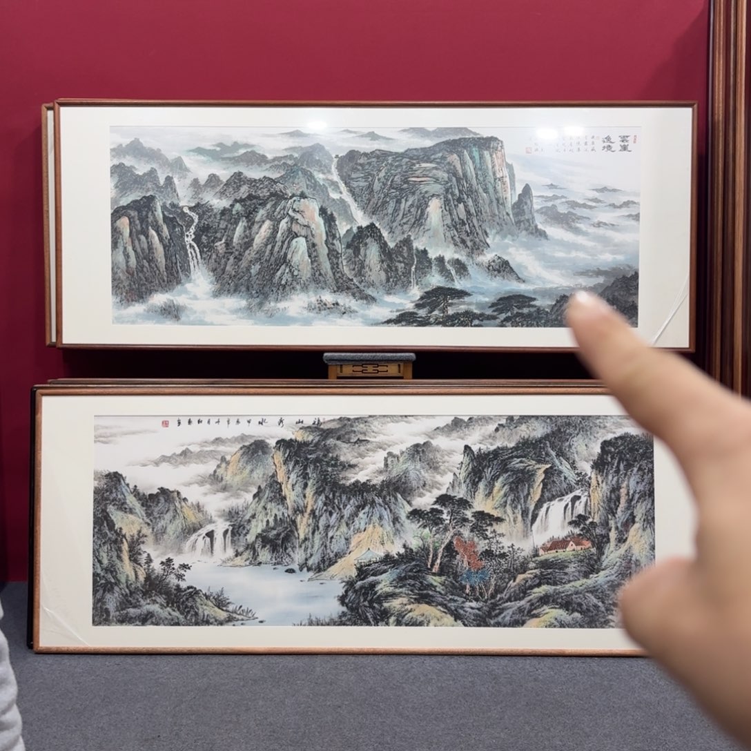 国画手绘作品带框包邮