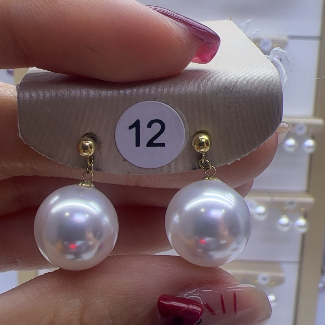 淡水珍珠耳饰18K金镶嵌