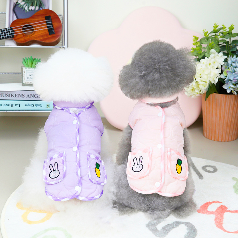 狗狗衣服宠物服装秋冬装泰迪小型犬加绒围巾萝卜棉衣