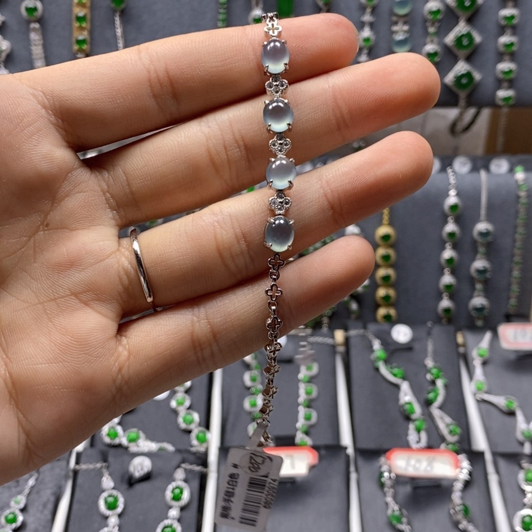 翡翠颈饰银S925镶嵌优*姐翡翠手链