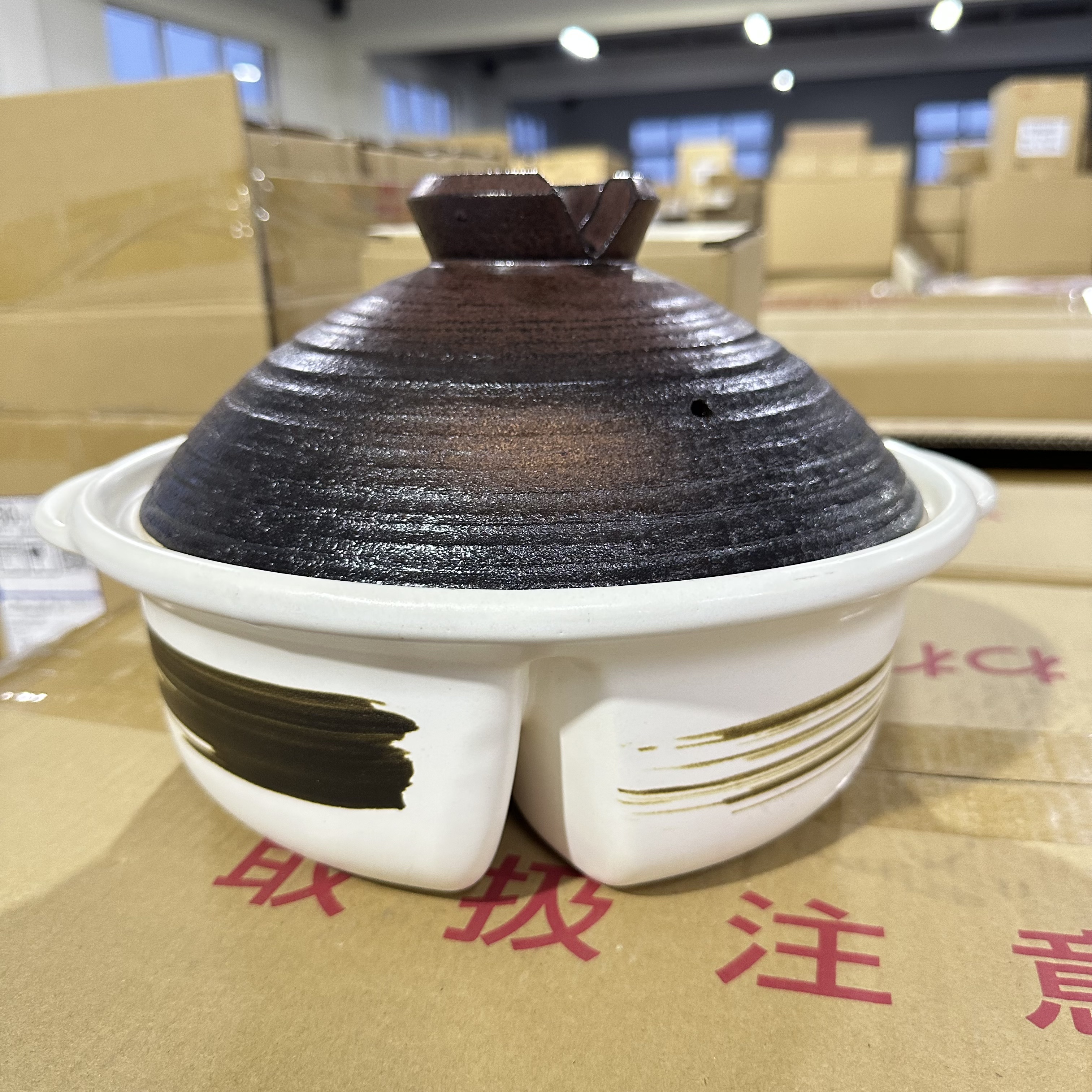 日本进口万古烧陶瓷火锅砂锅