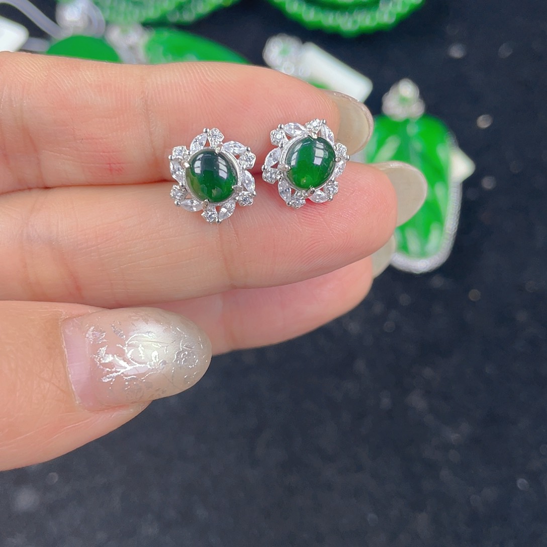 翡翠吊坠(不含链)银S925镶嵌