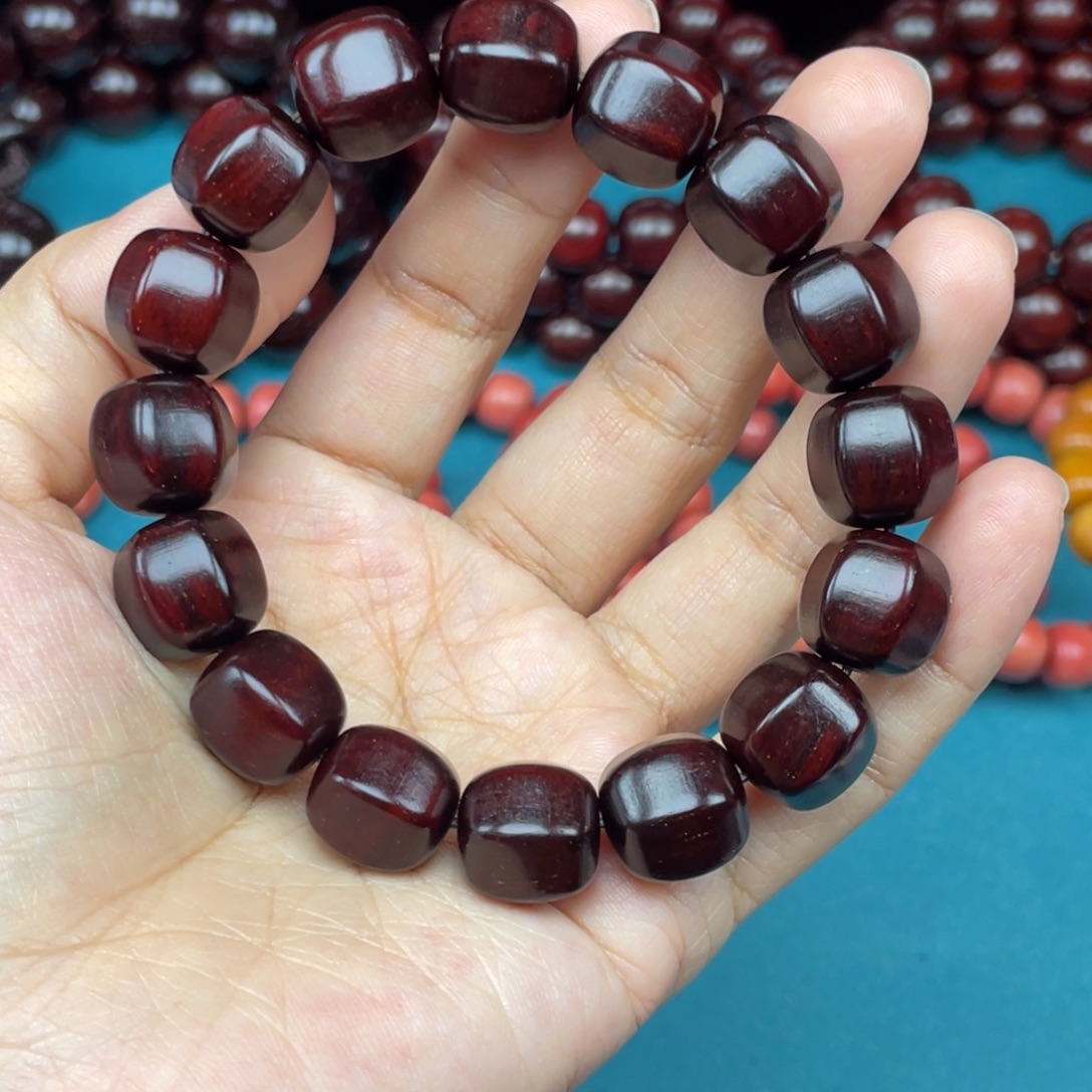 小叶紫檀手串/手链印度小叶紫檀1314六角珠