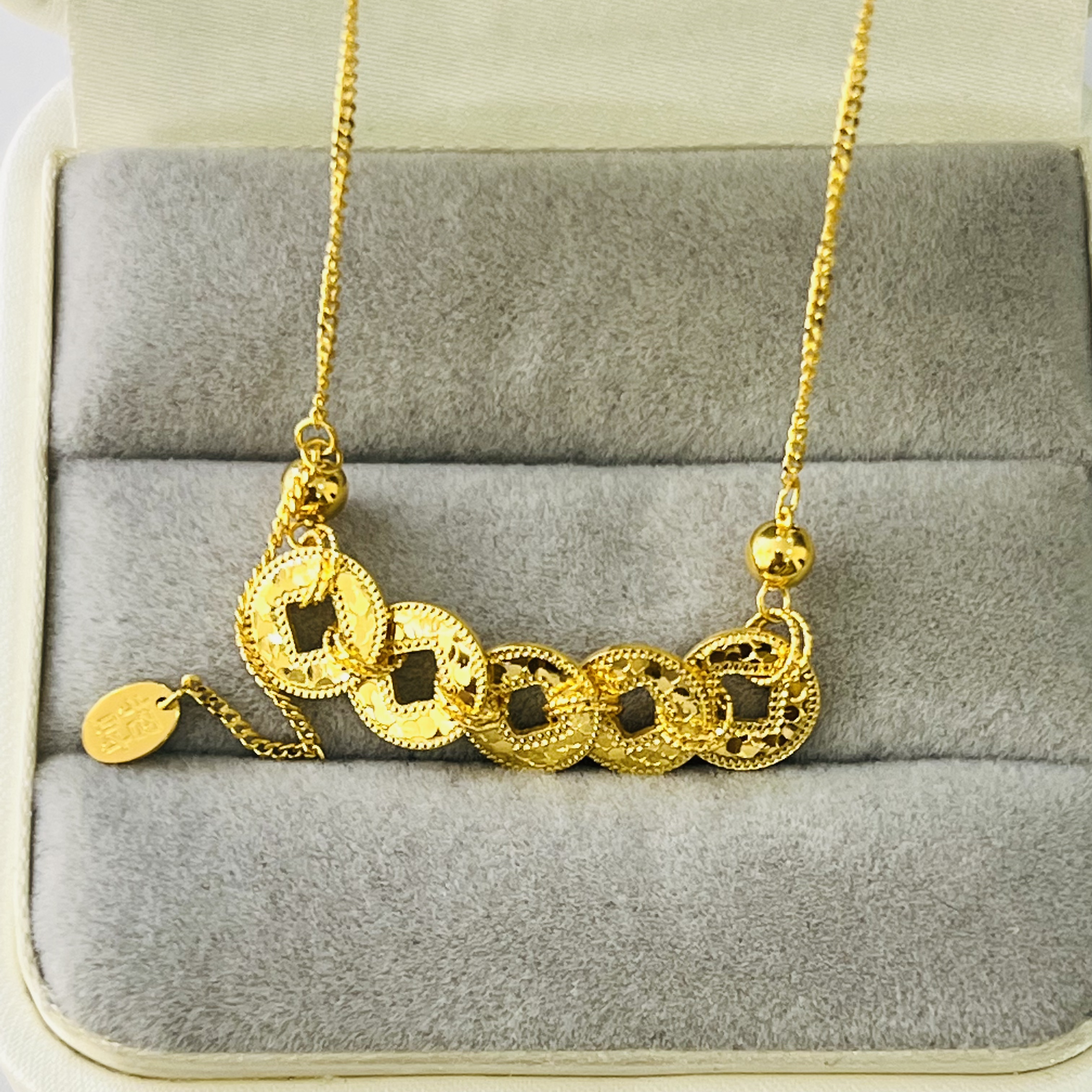 【陈先生专享】足金999饰品 五帝币项链 CXS038