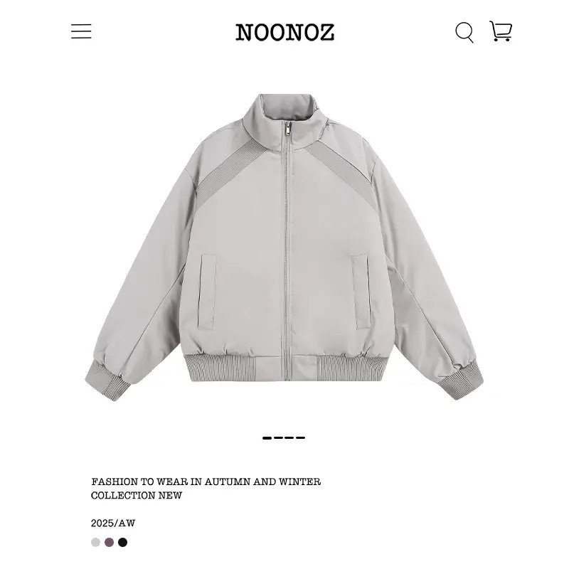 NOONOZ潮牌解构通勤立领棒球服棉衣男秋冬中性风情侣棉服冬日穿搭