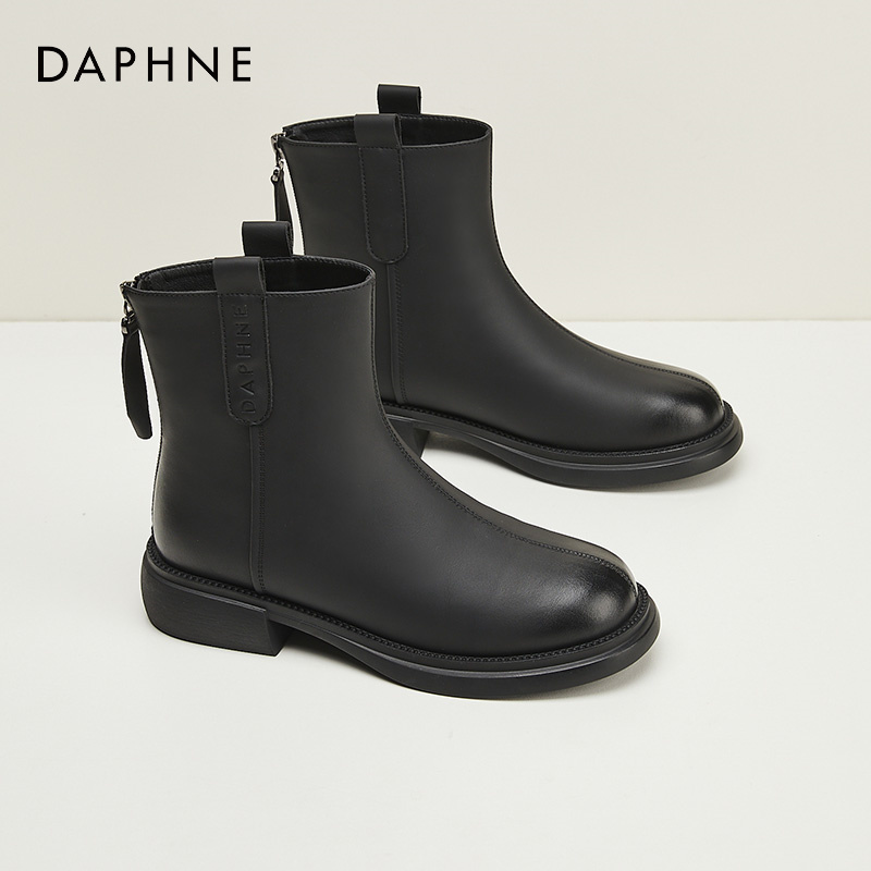 达芙妮马丁靴女靴子2025新款爆款软底加绒洋气小皮鞋皮靴妈妈鞋子