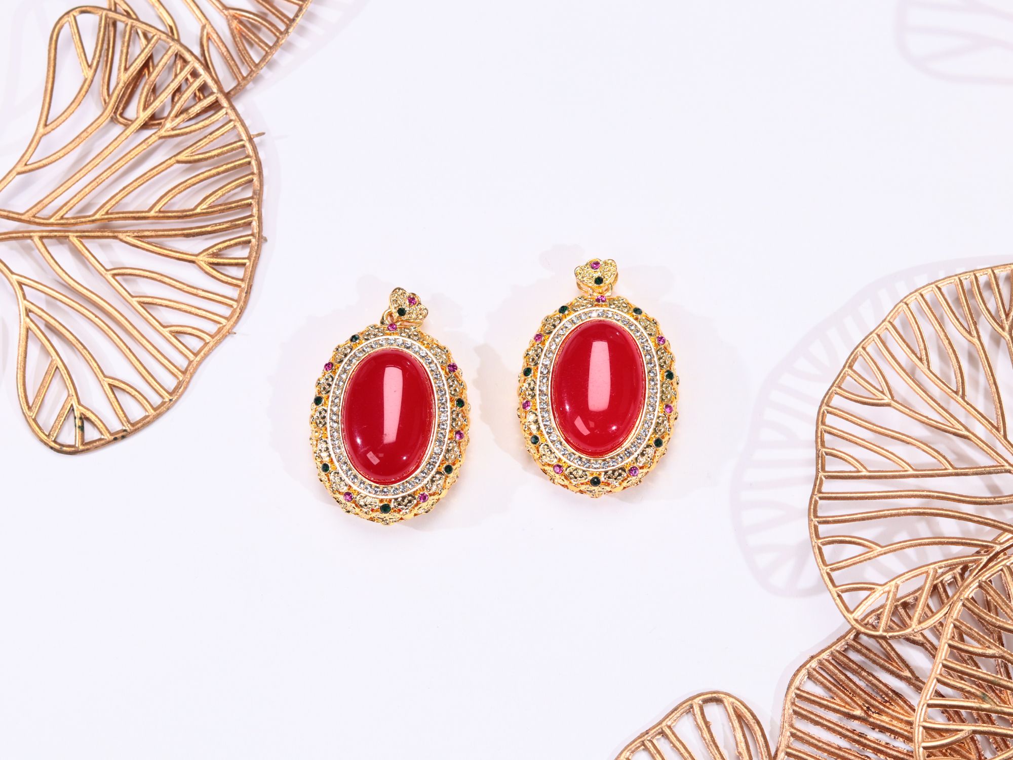 天然玉石DMH444-2 时尚甄选款 红色蛋面吊坠 多样性发其一 珠宝