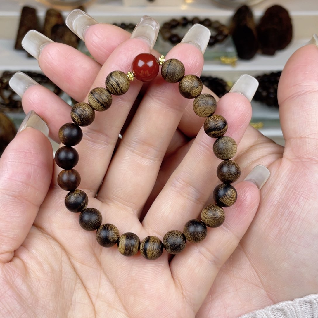 沉香手串云***舒越南芽庄白奇楠虎斑留疤