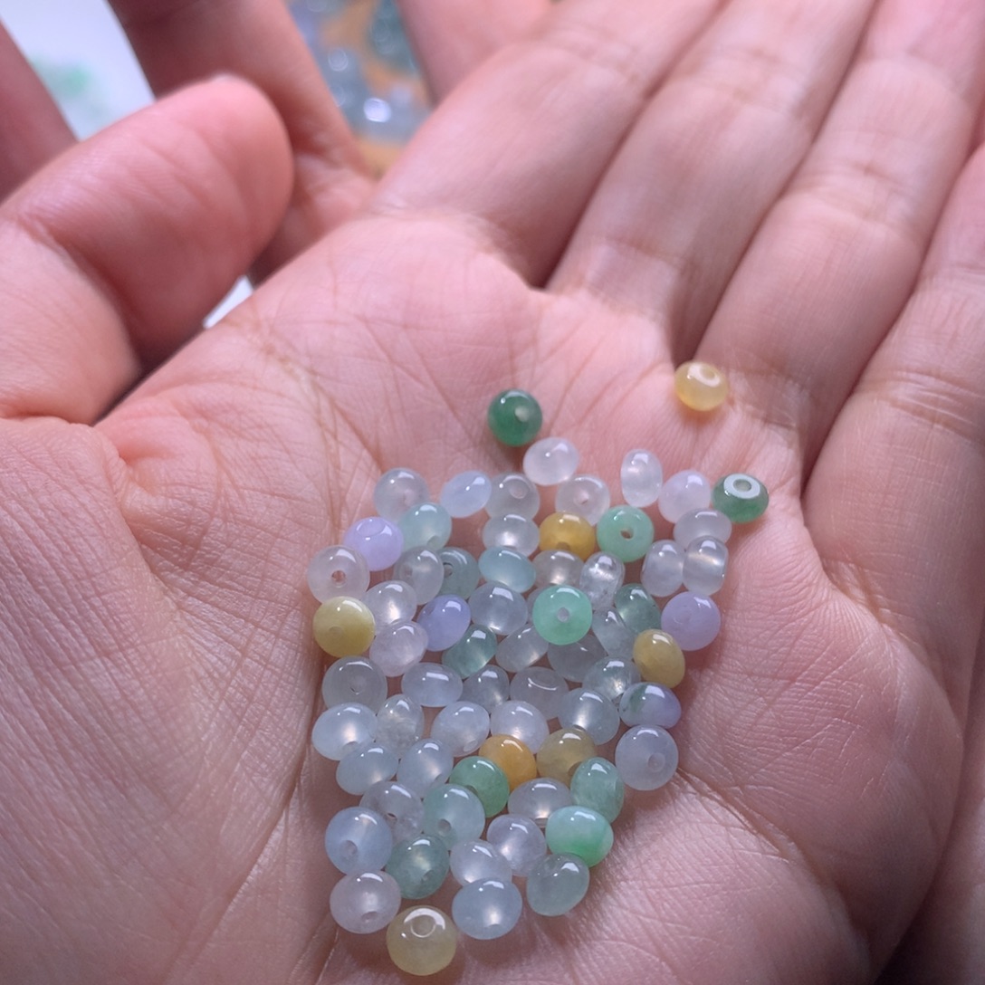 刺***光翡翠散珠多样性发货60颗